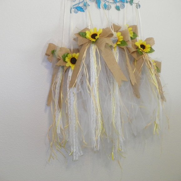 5 Yellow Sunflower Burlap Bow Party Wedding - Picture 5 of 10